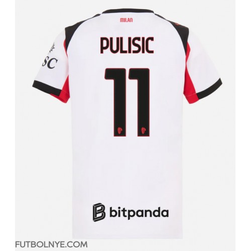 Camiseta AC Milan Christian Pulisic #11 Visitante Equipación para mujer 2025-26 manga corta